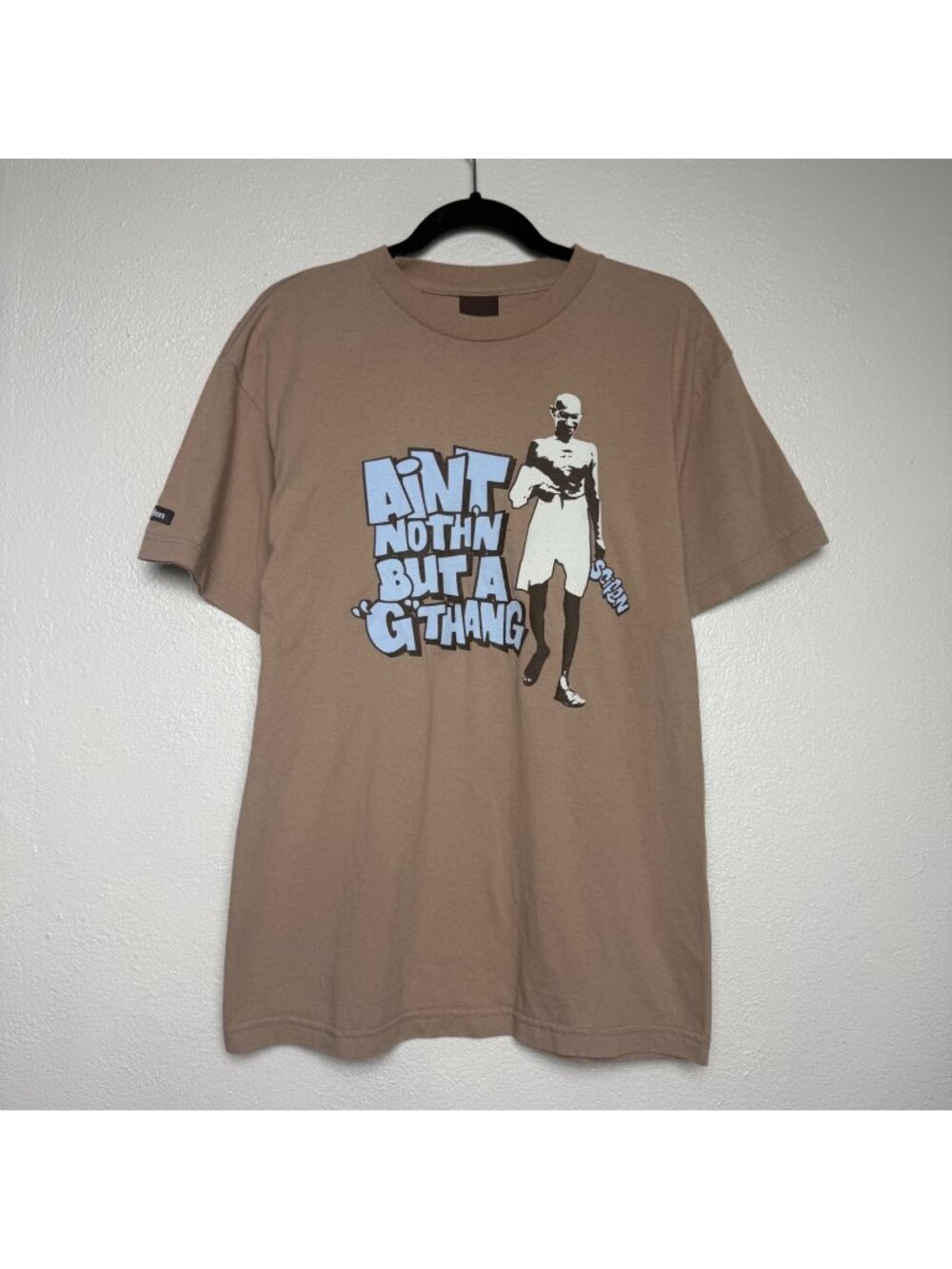 Vintage Y2K Scifen Brown Graphic Tee "Aint Nothin But A G Thang" Sz M